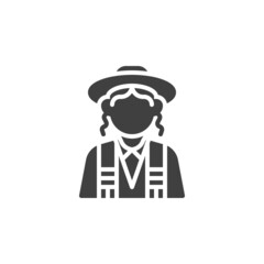 Rabbi with payot vector icon