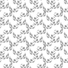 pattern with swans and climbing plants