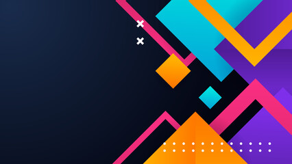 Minimal geometric blue orange red yellow white colorful light technology background abstract design. Vector illustration abstract graphic design banner pattern presentation background web template. © Roisa