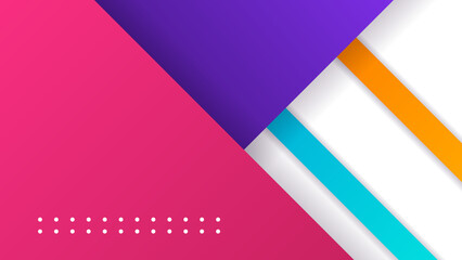 Fototapeta premium Abstract blue orange red yellow white colorful square geometric light triangle line shape with futuristic concept presentation background