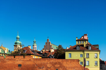 Fototapeta na wymiar Street view of downtown in Warsaw, Poland