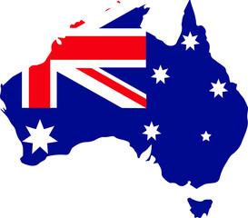 Obraz na płótnie Canvas Australia map with flag Vector illustration, Transparent Background