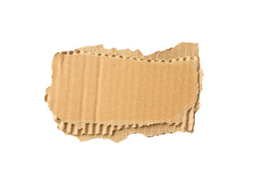 Brown Cardboard paper piece isolated on white background