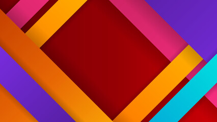 Minimal geometric orange red blue white colorful light technology background abstract design. Vector illustration abstract graphic design banner pattern presentation background web template.