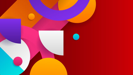 Dark orange red blue white colorful abstract background geometry shine and layer element vector for presentation design. Suit for business, corporate, institution, party, festive, seminar, and talks.