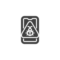 Mobile bug vector icon