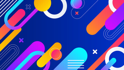 Fototapeta premium Dark blue red black 3d memphis colorful abstract background geometry and layer element vector for presentation design. Suit for business, corporate, institution, party, festive, seminar, and talks