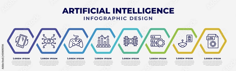 Poster vector infographic design template with icons and 8 options or steps. infographic for artificial int