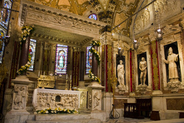  Interior of Saint Lawrence (Lorenzo) Cathedral in Genoa