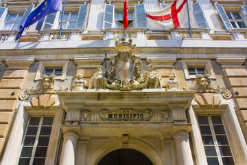 Palazzo Doria-Tursi on Via Garibaldi in Genoa, Italy