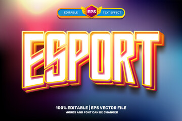 Fototapeta premium modern esport colorfull neon glow Bold 3D Editable text Effect Style
