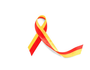 Awareness ribbon on white background. Hepatitis concept