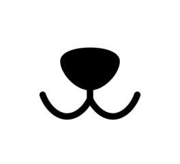 Dog face icon. Dog mouth and nose. Happy smile cat face. Icon for pet shop. Vector illustration isolated on white background.