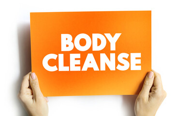 Body cleanse text quote on card, concept background