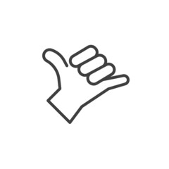 Obraz premium Hang loose hand sign line icon