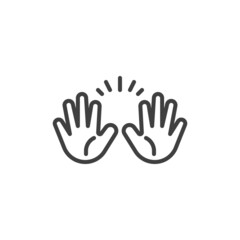 Fototapeta na wymiar High five hand sign line icon