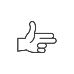 Bang bang hand gesture line icon