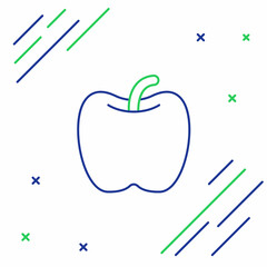 Line Apple icon isolated on white background. Excess weight. Healthy diet menu. Fitness diet apple. Colorful outline concept. Vector