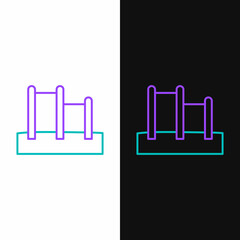 Line Sport horizontal bar icon isolated on white and black background. Colorful outline concept. Vector