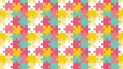 カラフルポップでかわいいジグソーパズル背景画像