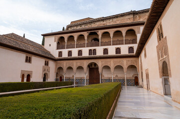 Fototapeta na wymiar Walls and buidings of medieval fortress Alhambra, Granada, Andalusia, Spain