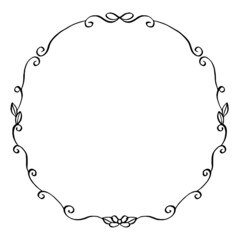 outline decorative round frame illustration
