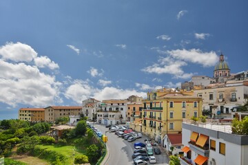 Fototapeta na wymiar Panoramic view of Vietri sul Mare, town in Salerno province, Italy.