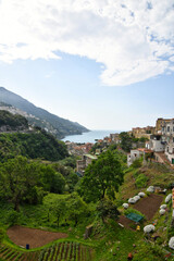 Obraz premium Panoramic view of Vietri sul Mare, town in Salerno province, Italy.
