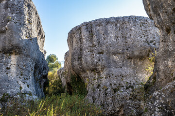 Karstic formations in the Los Callejones de las Majadas park, Cuenca, Spain