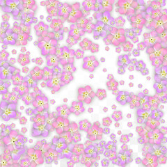 Blue Vector Realistic Blue Petals Falling on Transparent Background.  Spring Romantic Flowers Illustration. Flying Petals. Sakura Spa Design. Blossom Confetti. Design Elements for Wedding Decoration.