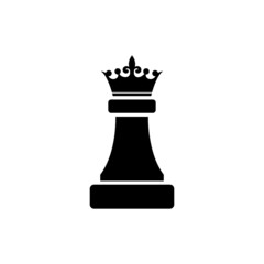 Fototapeta premium Chess queen icon flat sign for mobile concept and web design