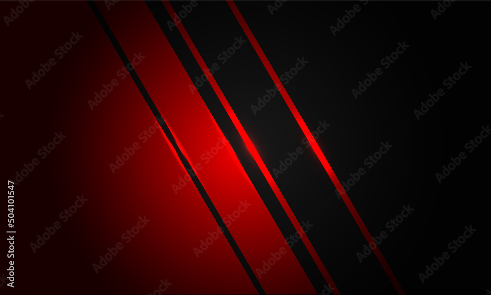 Wall mural abstract red black line slash dynamic geometric design modern futuristic background vector