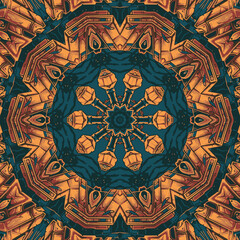 Abstract colored fractal with kaleidoscopical pattern. Illustration for design. Bright flower