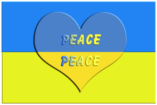 Ukraine heart with Ukraine flag