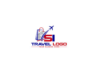 Letter SI Logo Design, Simple Si is Logo Letter Icon Design For Any Type Of Travel Agency
