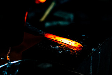 Hot steel for a small Japanese kodachi sword