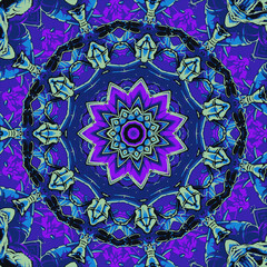 Colorful illustration like a kaleidoscope  mandala  pattern  ornament  arabesque