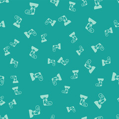 Green Female opinion icon isolated seamless pattern on green background. Vector