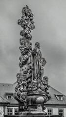Statue on the famous Charles bridge in Prague, Czech republic