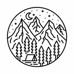 Camping alone in the nature graphic illustration vector art t-shirt design