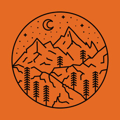 Beauty view on the mountain graphic illustration vector art t-shirt design