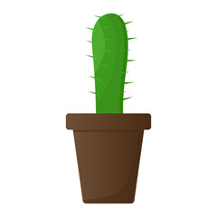 Vector illustration. Cactus in a pot. Vector