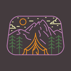 Camping in the beauty nature graphic illustration vector art t-shirt design