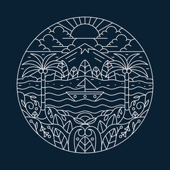 Nature and lake graphic illustration vector art t-shirt design