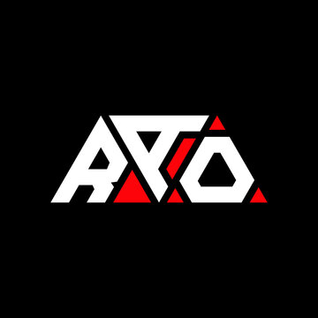 RAO triangle letter logo design with triangle shape. RAO triangle logo design monogram. RAO triangle vector logo template with red color. RAO triangular logo Simple, Elegant, and Luxurious Logo...