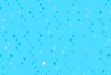 Light BLUE vector pattern with symbol of cards.