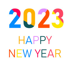 2023 new year concept. Happy 2023 New Year. Minimalistic for branding, banner, cover, card.