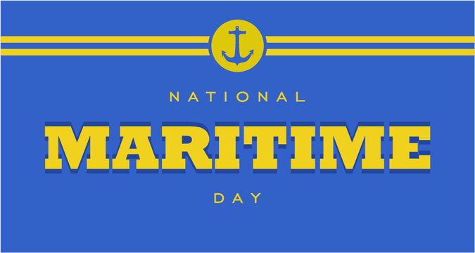 National Maritime Day. Blue Background - Powered by Adobe