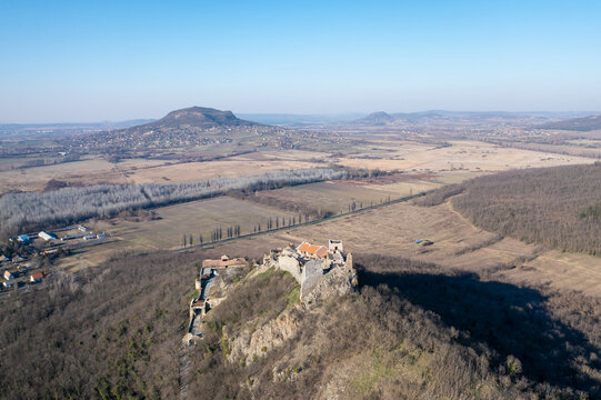 Luftbild von Szigliget Castle am Balaton