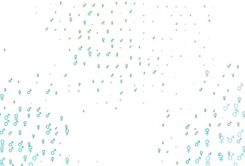 Light blue, green vector backdrop with gender signs.